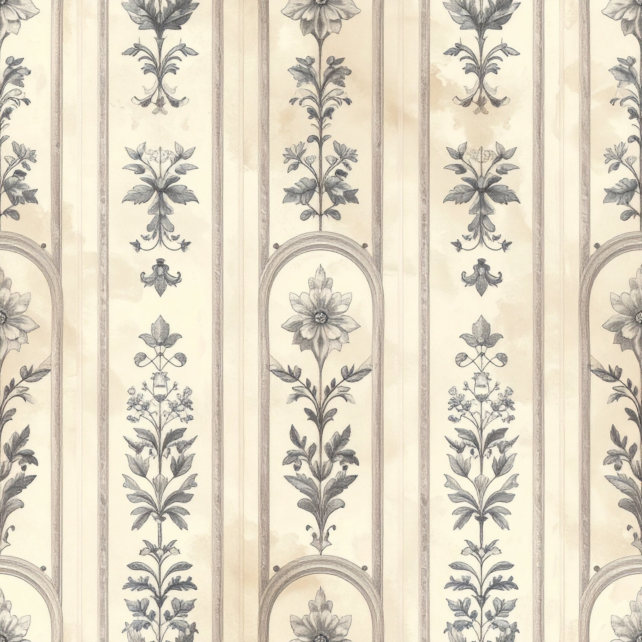 Lacework Botanical Grid Wallpaper