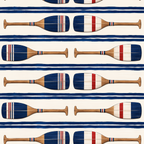 Lakeview Oars Stripe Wallpaper