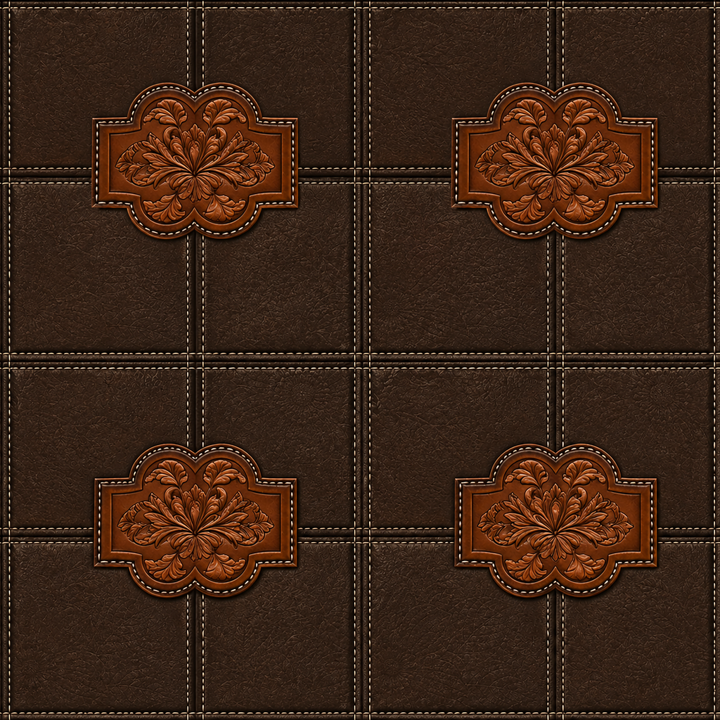 Leather Panel Espresso Wallpaper