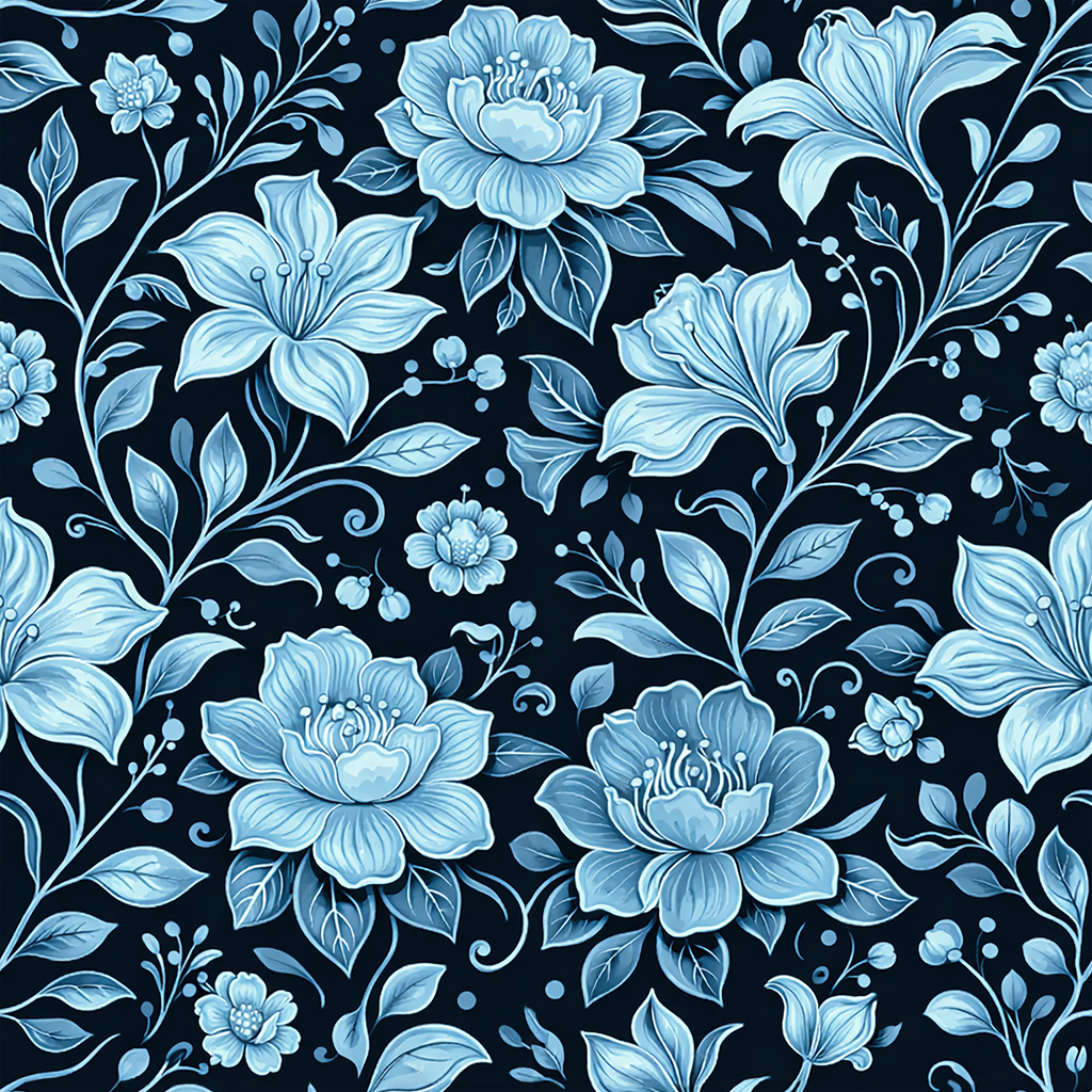 Luminous Blue Garden Wallpaper