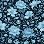 Luminous Blue Garden Wallpaper