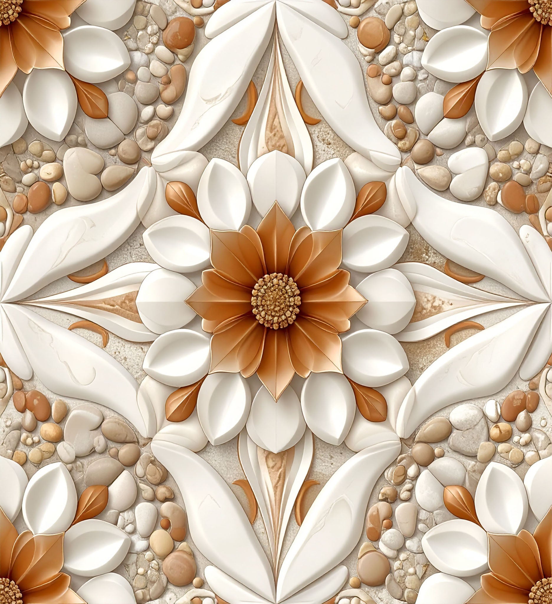 Luxe Pebble Botanics Wallpaper