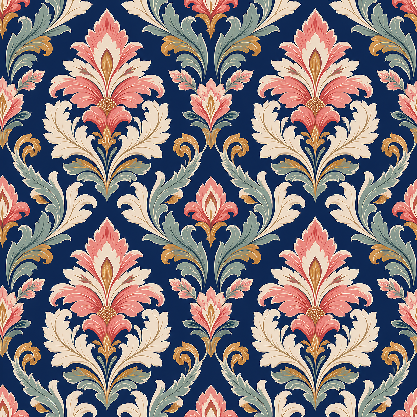 Luxury Damask Modernized Wallpaper