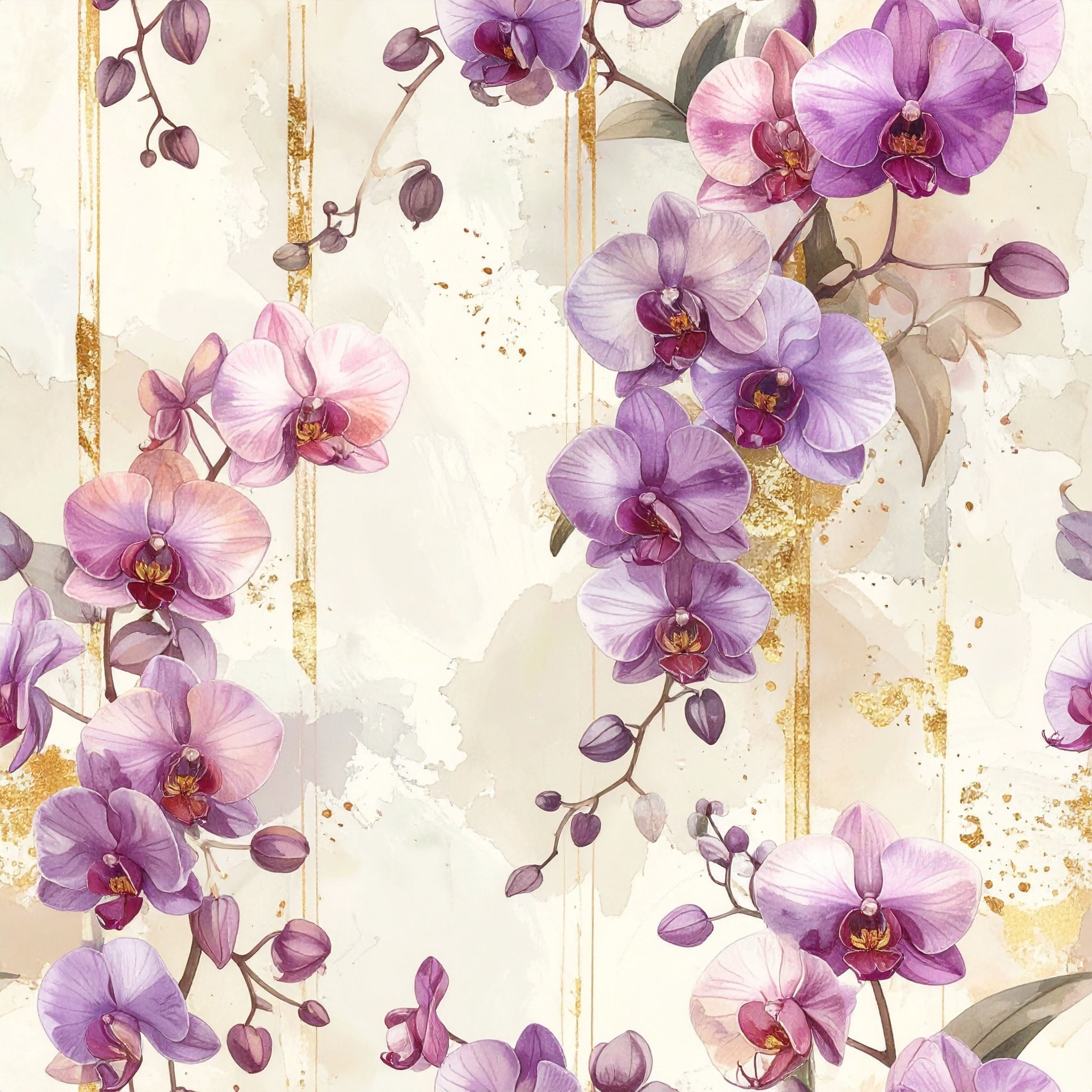 Majestic Orchids Wallpaper Peel and Stick Wallpaper | Accent Haus