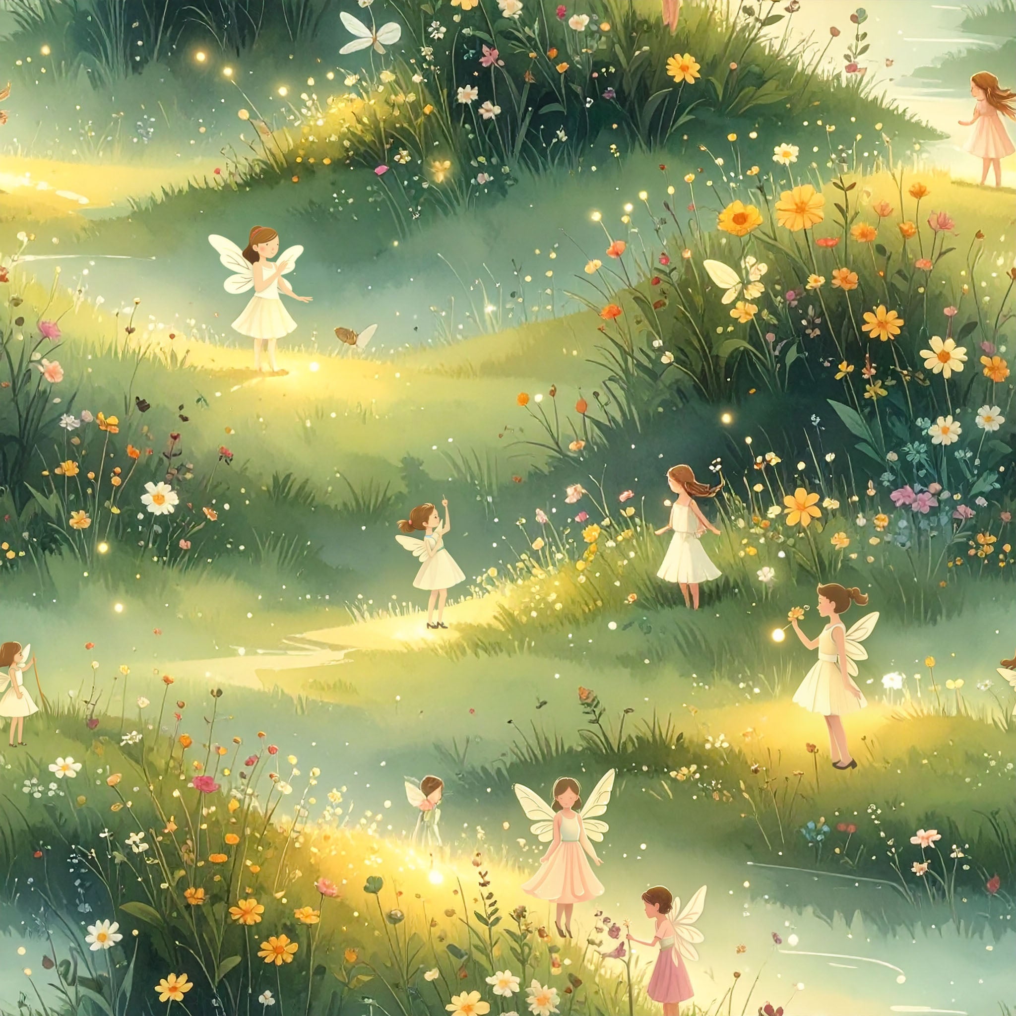 Meadow Glow Fairies Wallpaper