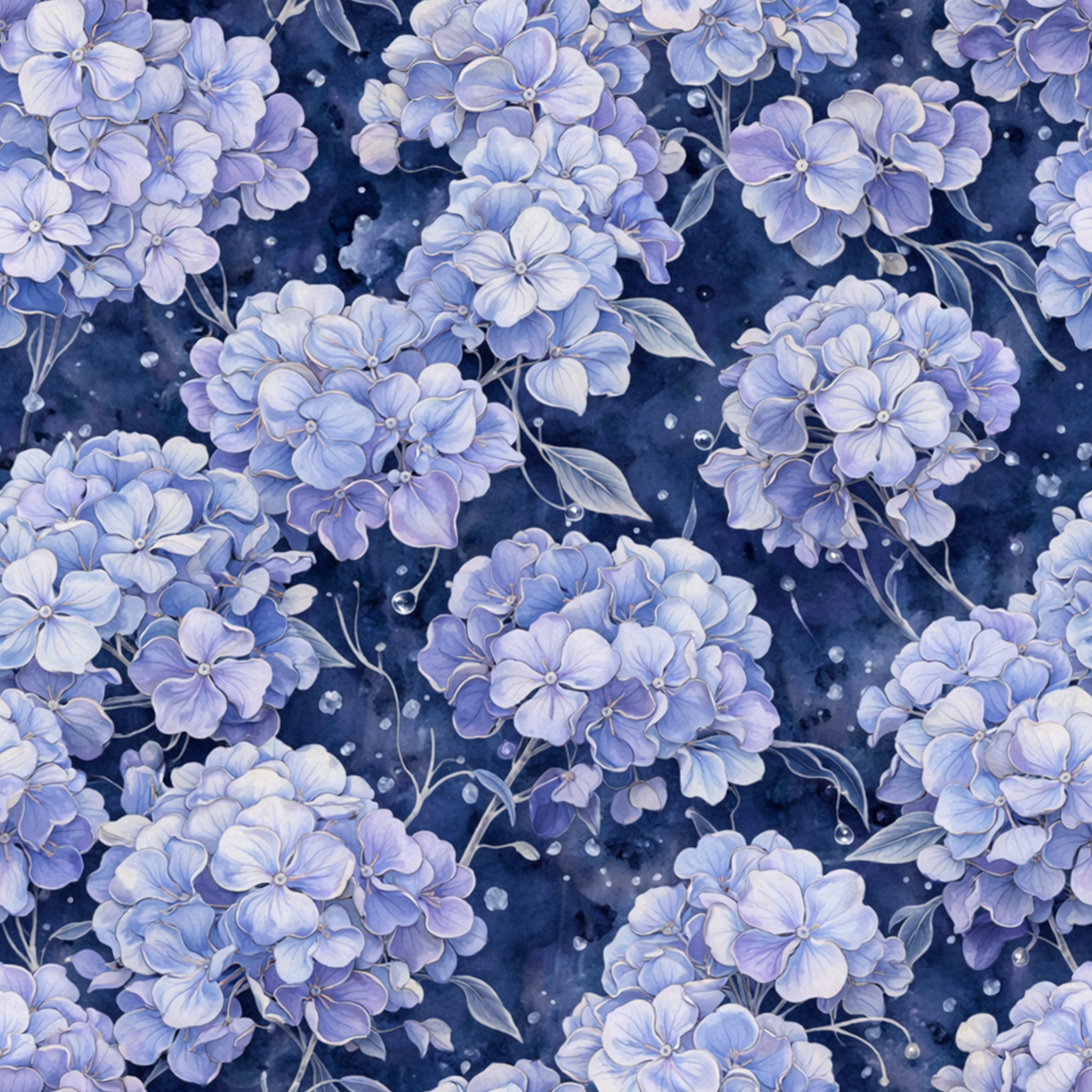 Midnight Hydrangea Wallpaper