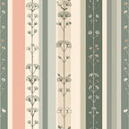 Minimalist Botanical Stripes Wallpaper