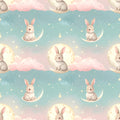 Moonlit Bunny Garden Wallpaper