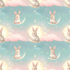 Moonlit Bunny Garden Wallpaper