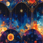Blended Celestial Flowers Wallpaper