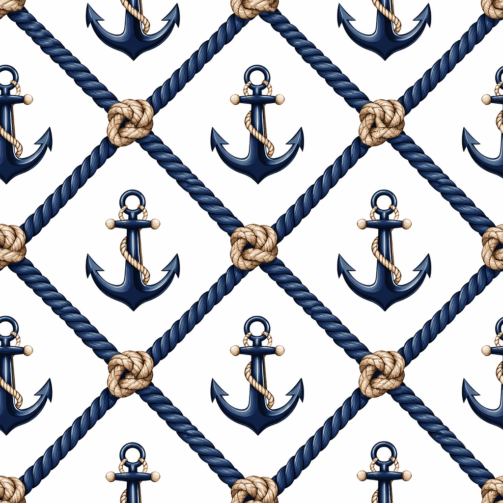 Nantucket Rope Lattice Wallpaper