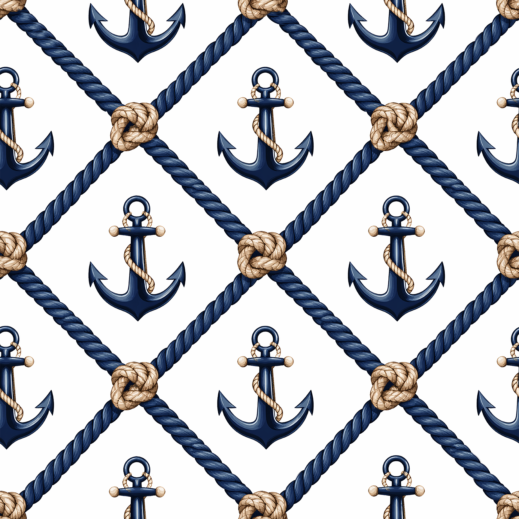 Nantucket Rope Lattice Wallpaper