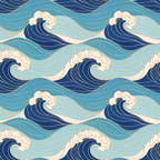 Ocean Wave Line Art Wallpaper