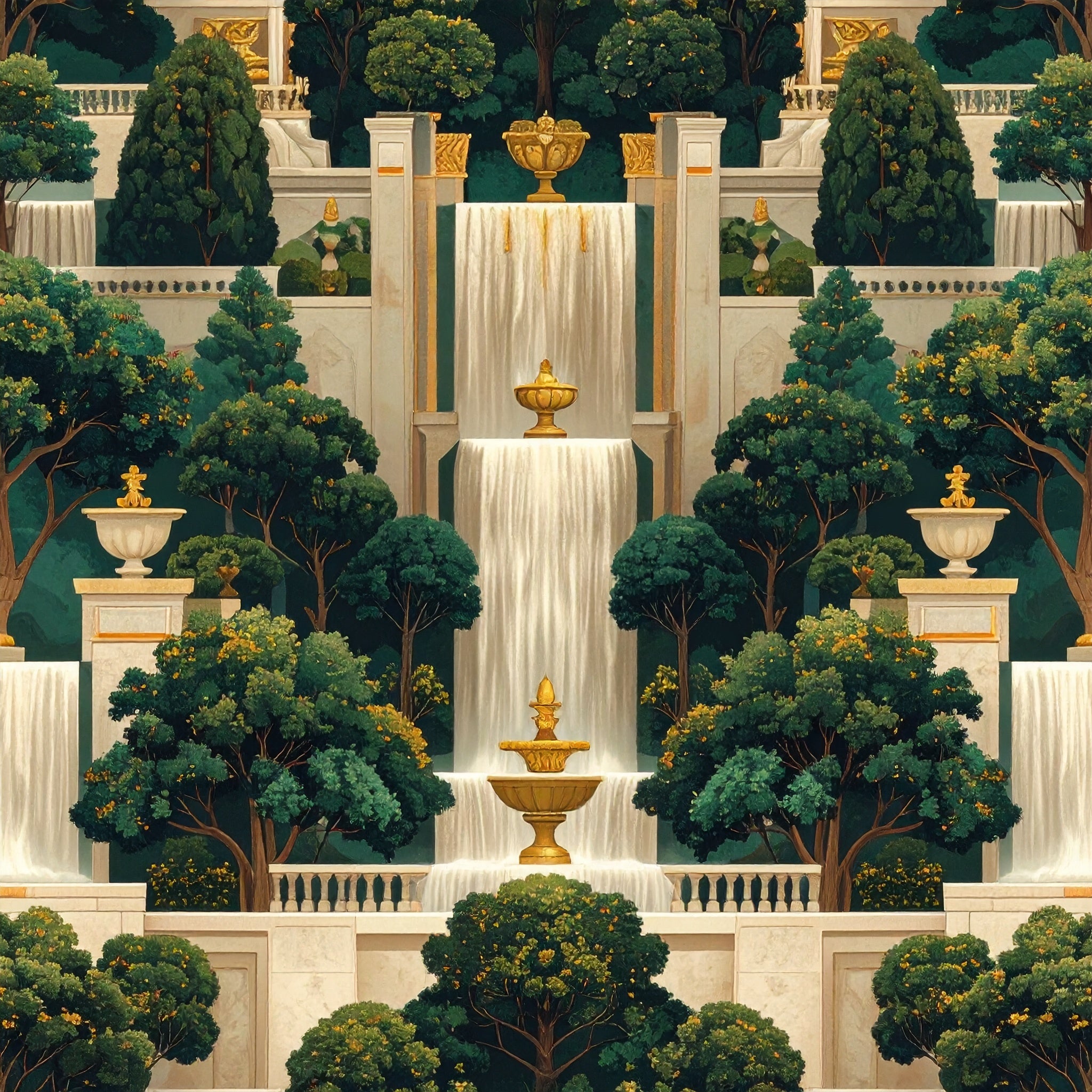 Palace Garden Falls Wallpaper