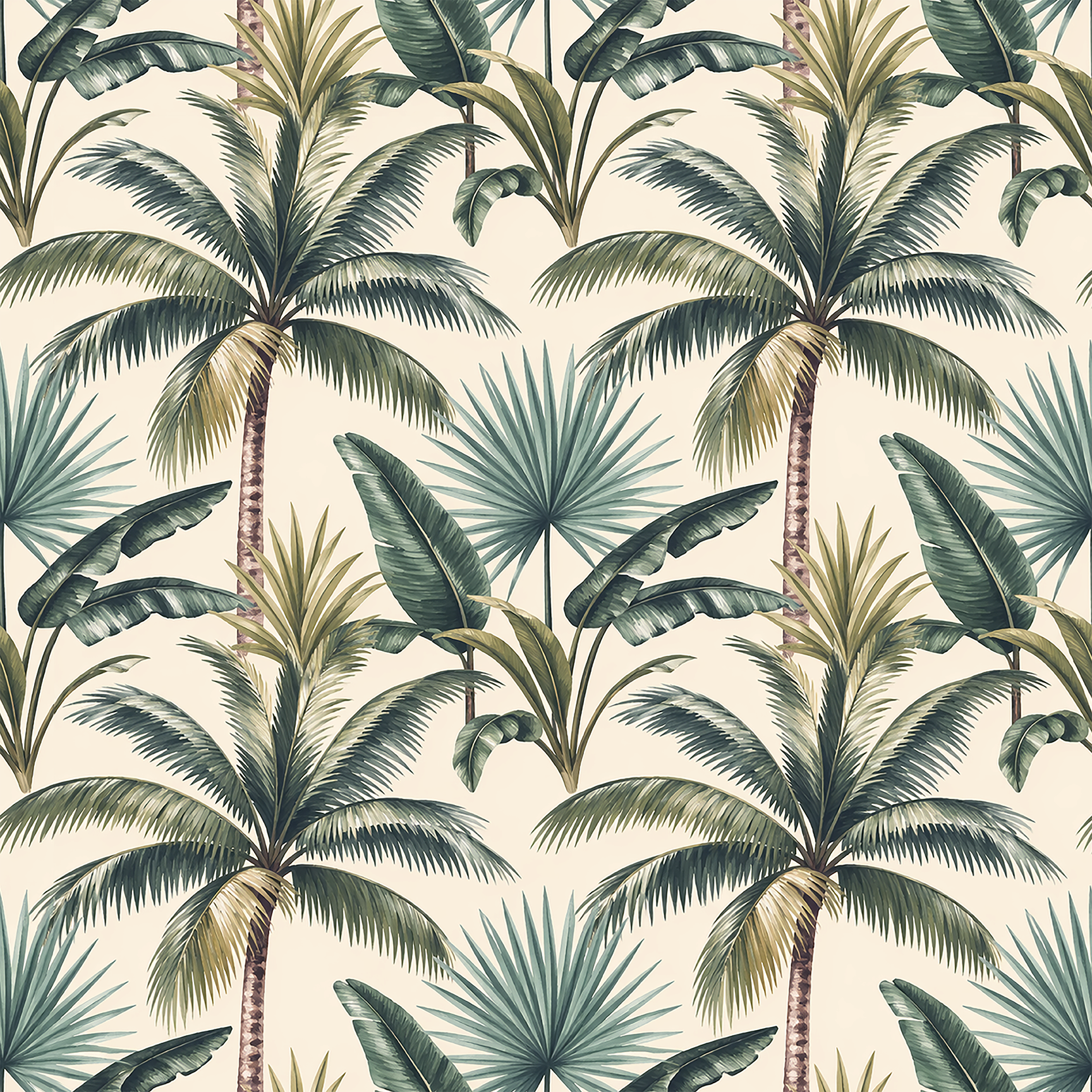 Palm House Neutral Wallpaper