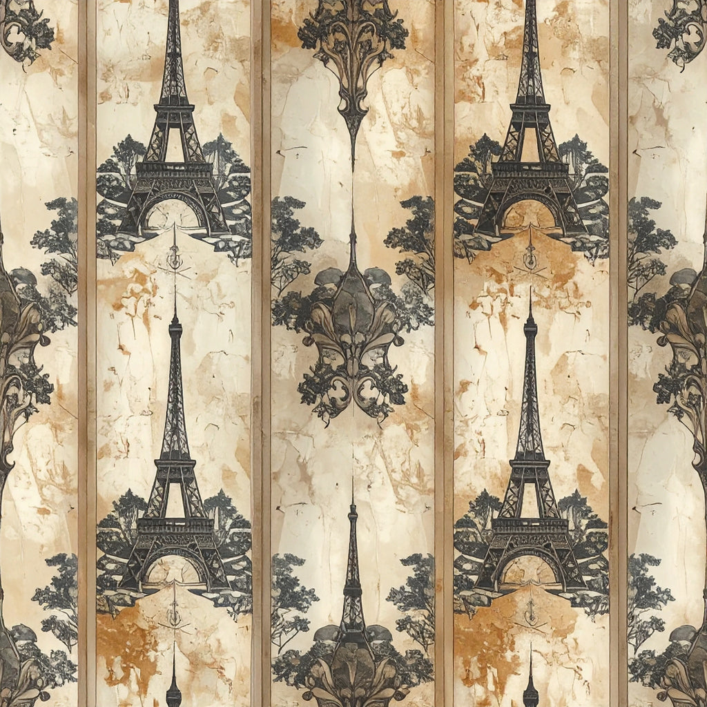 Parisian Etching Curtains Wallpaper