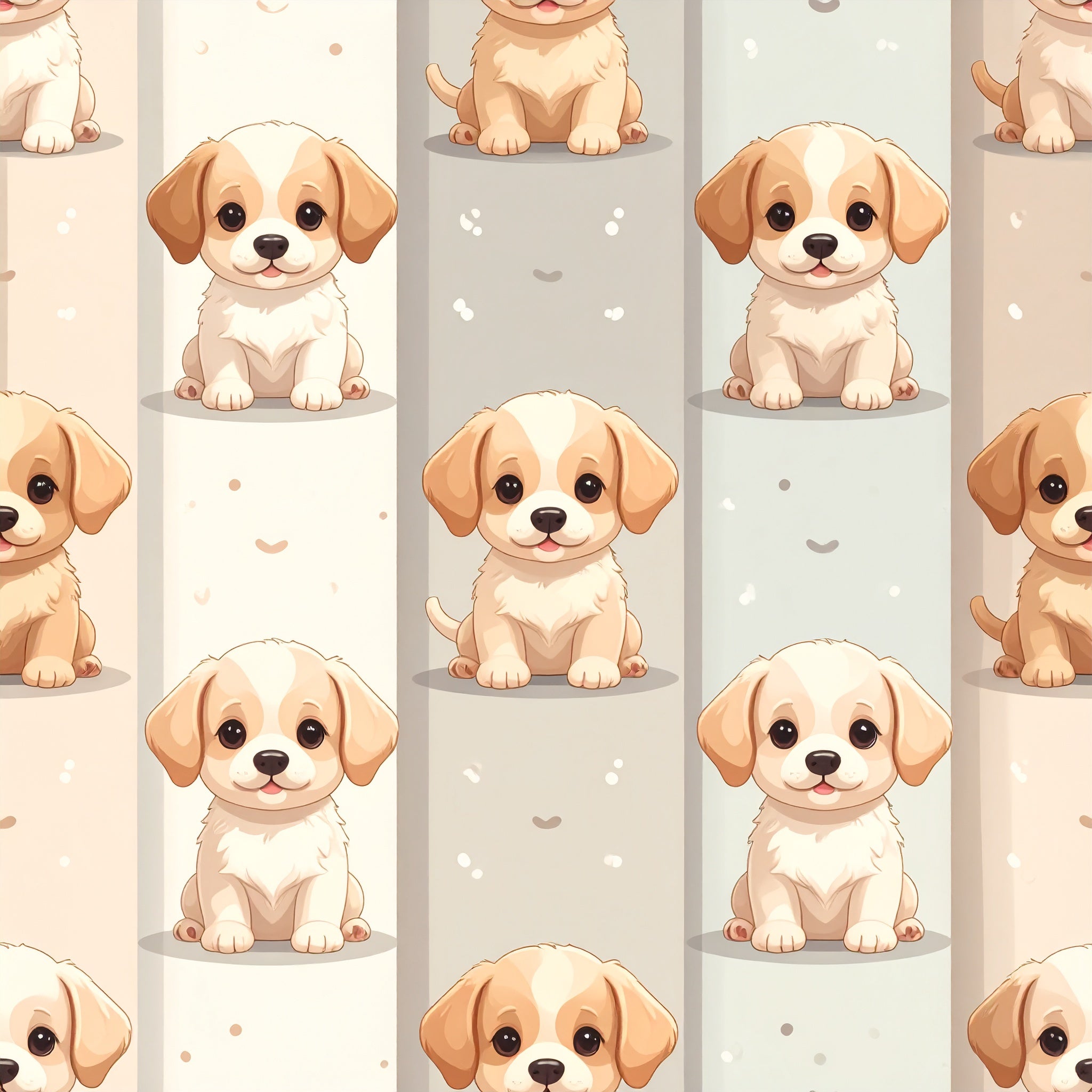Playful Puppy Parade Wallpaper