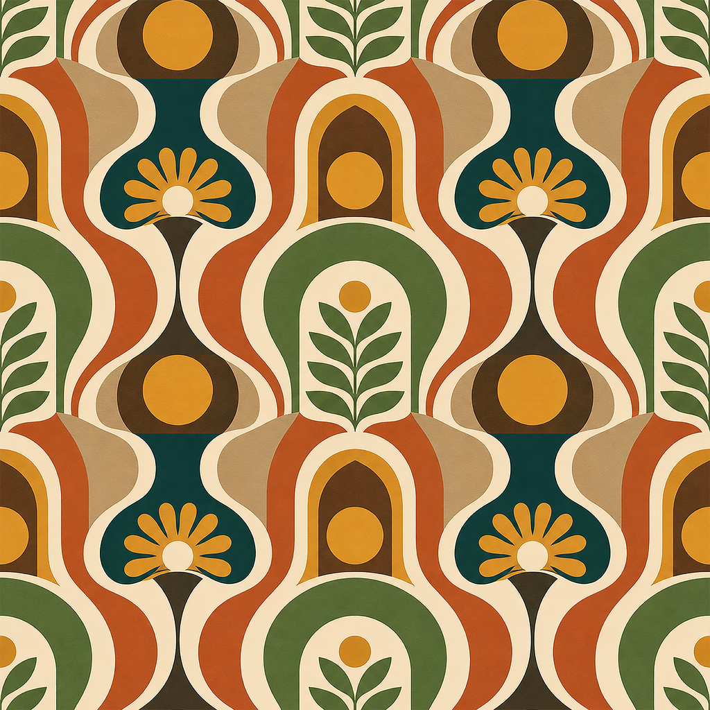 Retro 70s Curves Wallpaper