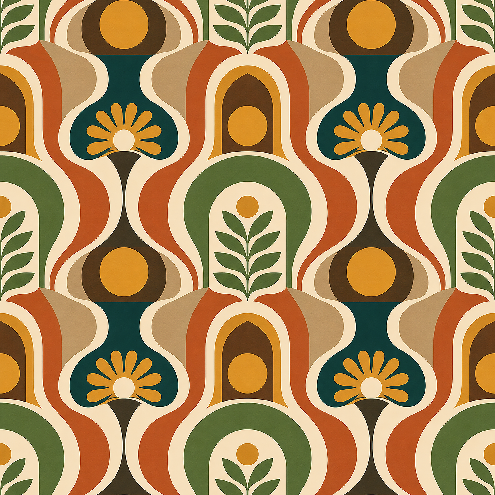 Retro 70s Curves Wallpaper