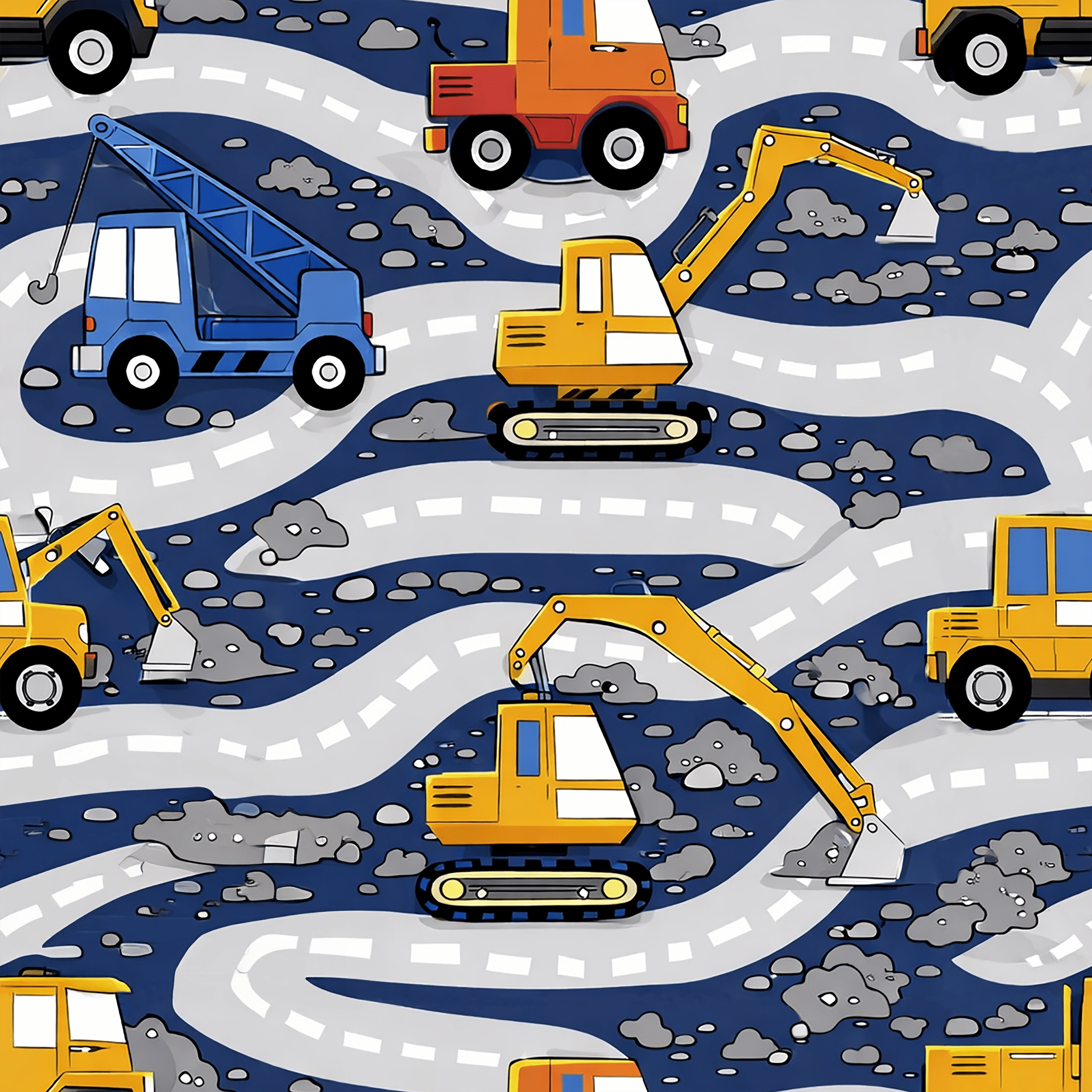 Roadwork Parade Wallpaper Peel and Stick Wallpaper | Accent Haus