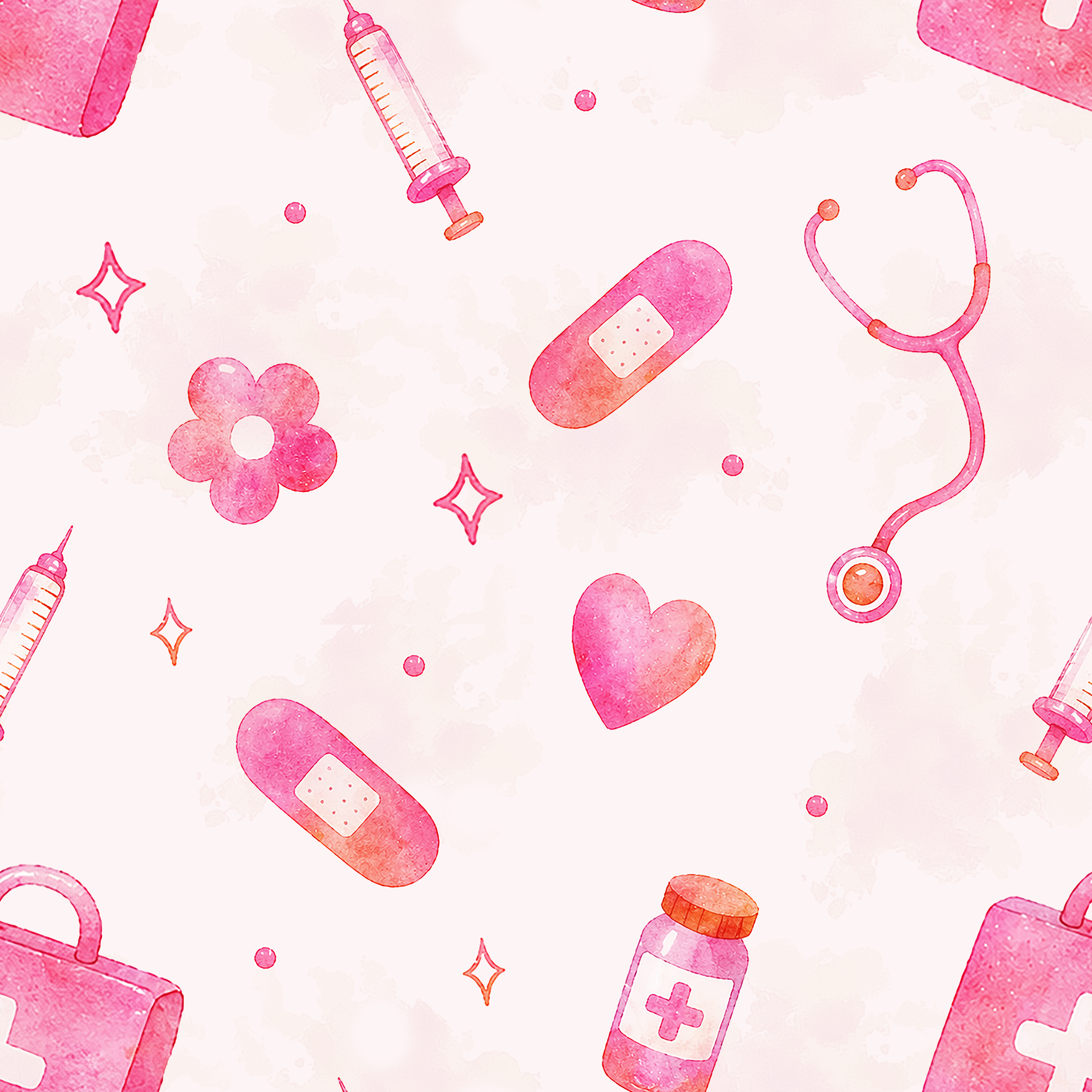 Rosy Remedy Repeat Wallpaper