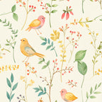 Scandinavian Floral Aviary Wallpaper