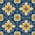 Azure Artisan Tile Wallpaper