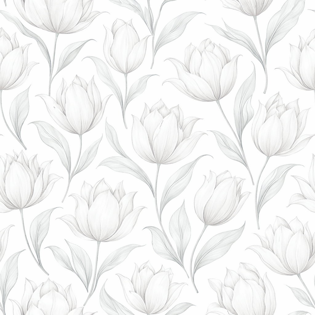 Silver Petal Symphony  Wallpaper