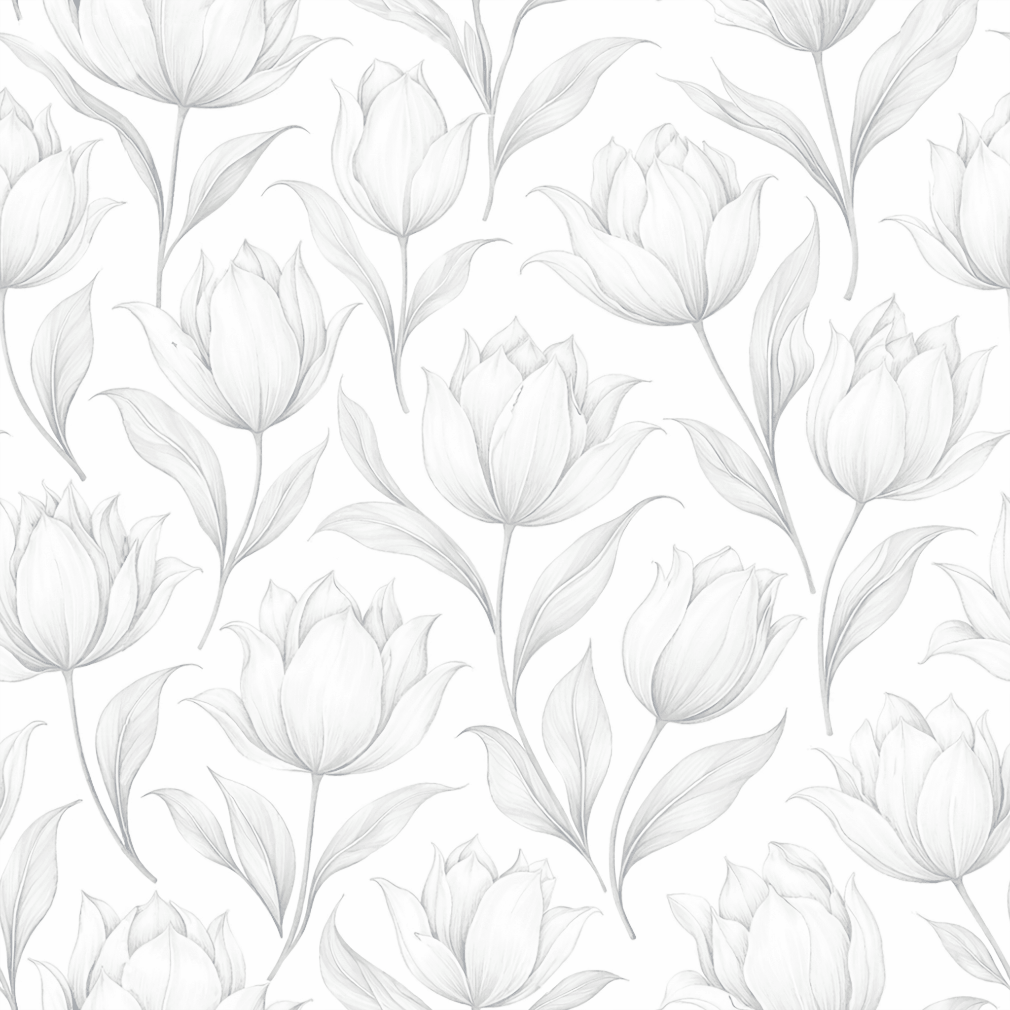 Silver Petal Symphony Wallpaper Peel and Stick Wallpaper | Accent Haus