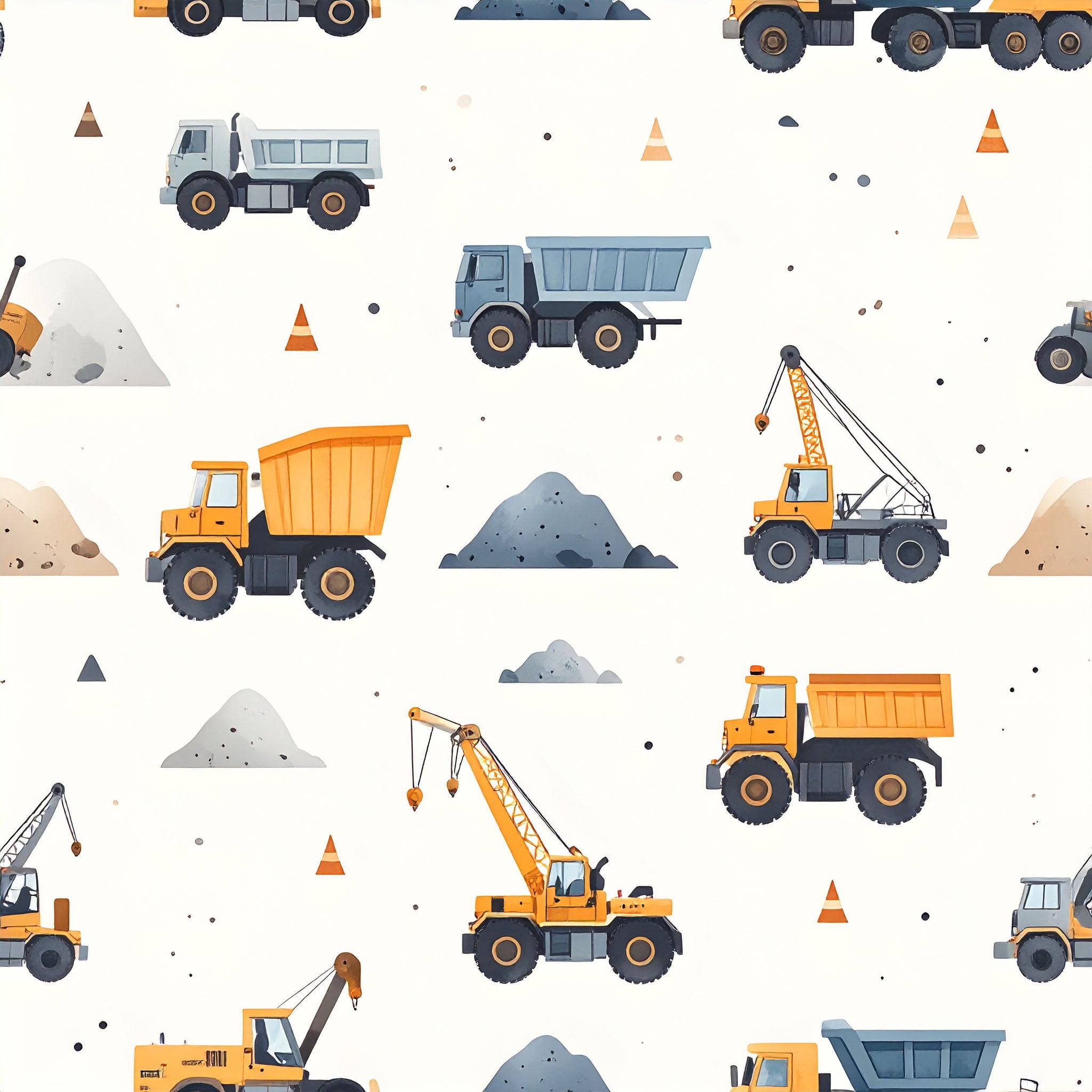 Soft Construction Scene Wallpaper
