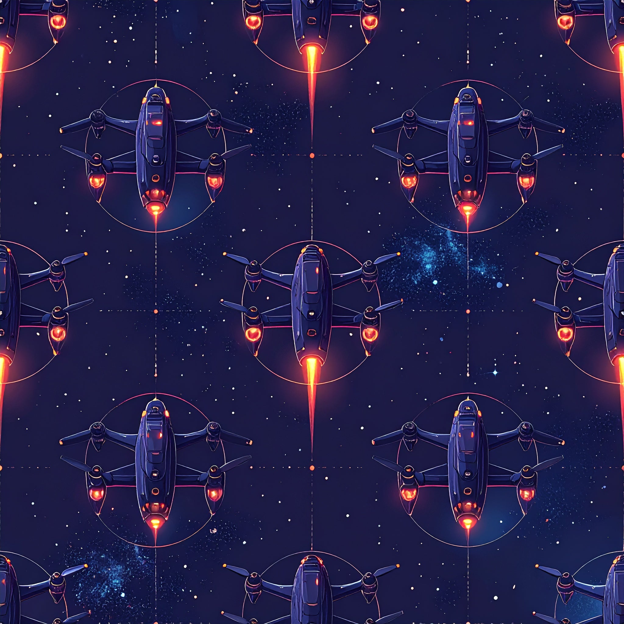 Stellar Drone Swarm Field Wallpaper