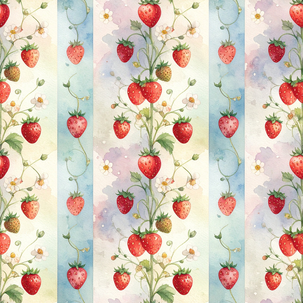 Strawberry Garden Delight Wallpaper