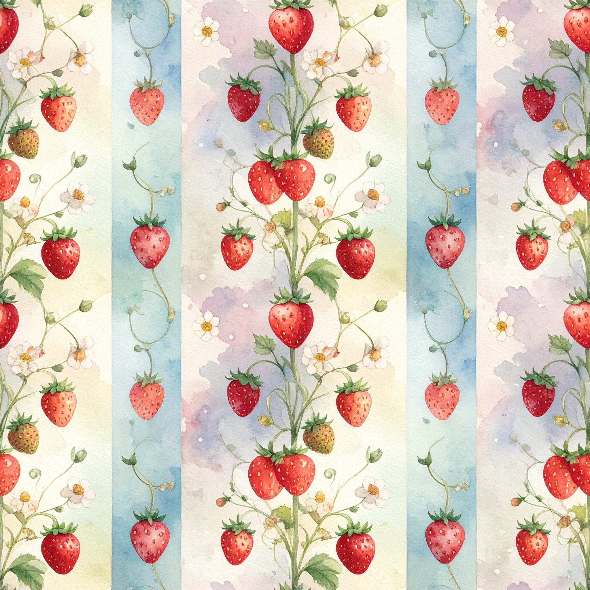 Strawberry Garden Delight Wallpaper