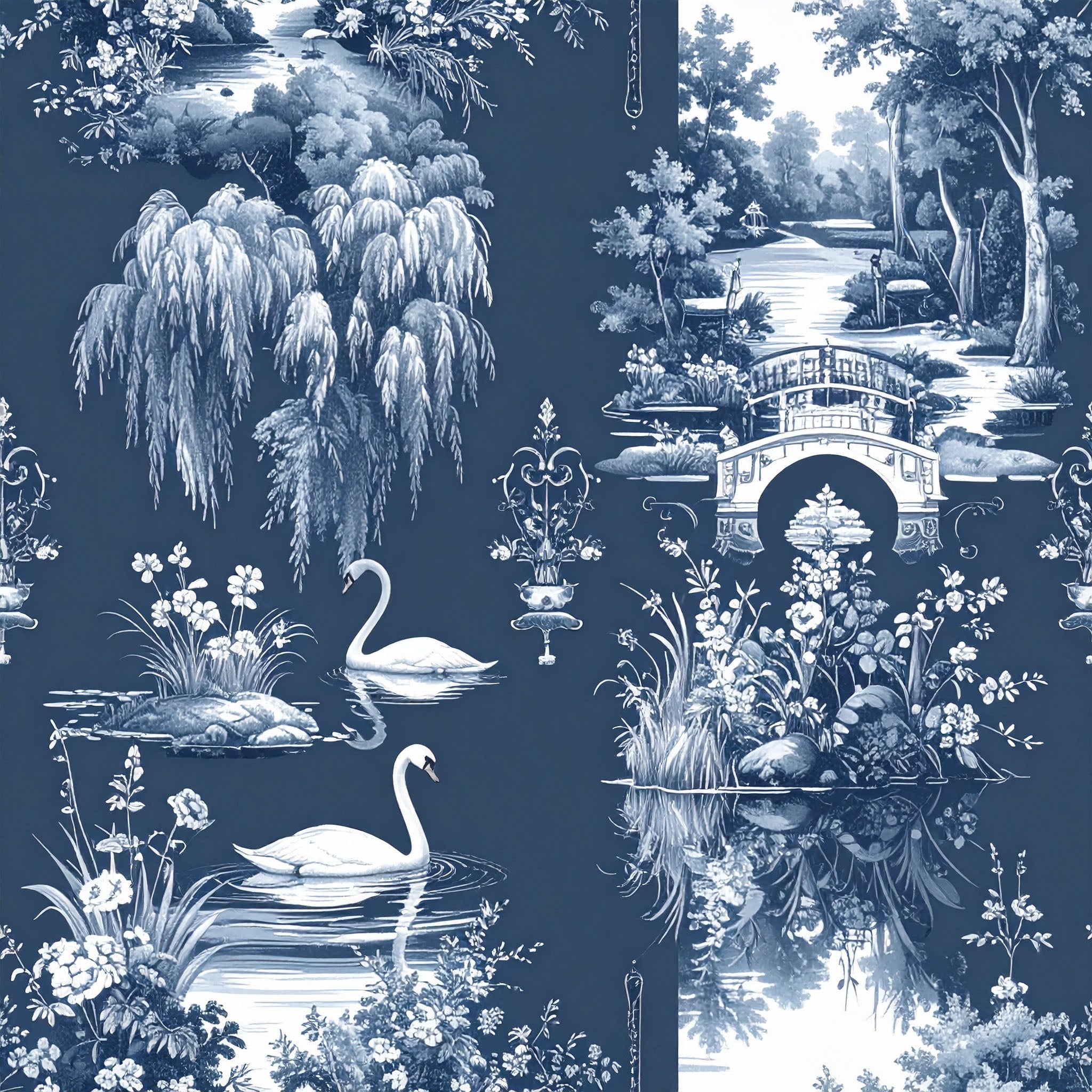 Swan Lake Promenade Wallpaper