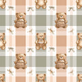 Teddy Bear Picnic Plaid Wallpaper