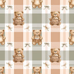 Teddy Bear Picnic Plaid Wallpaper