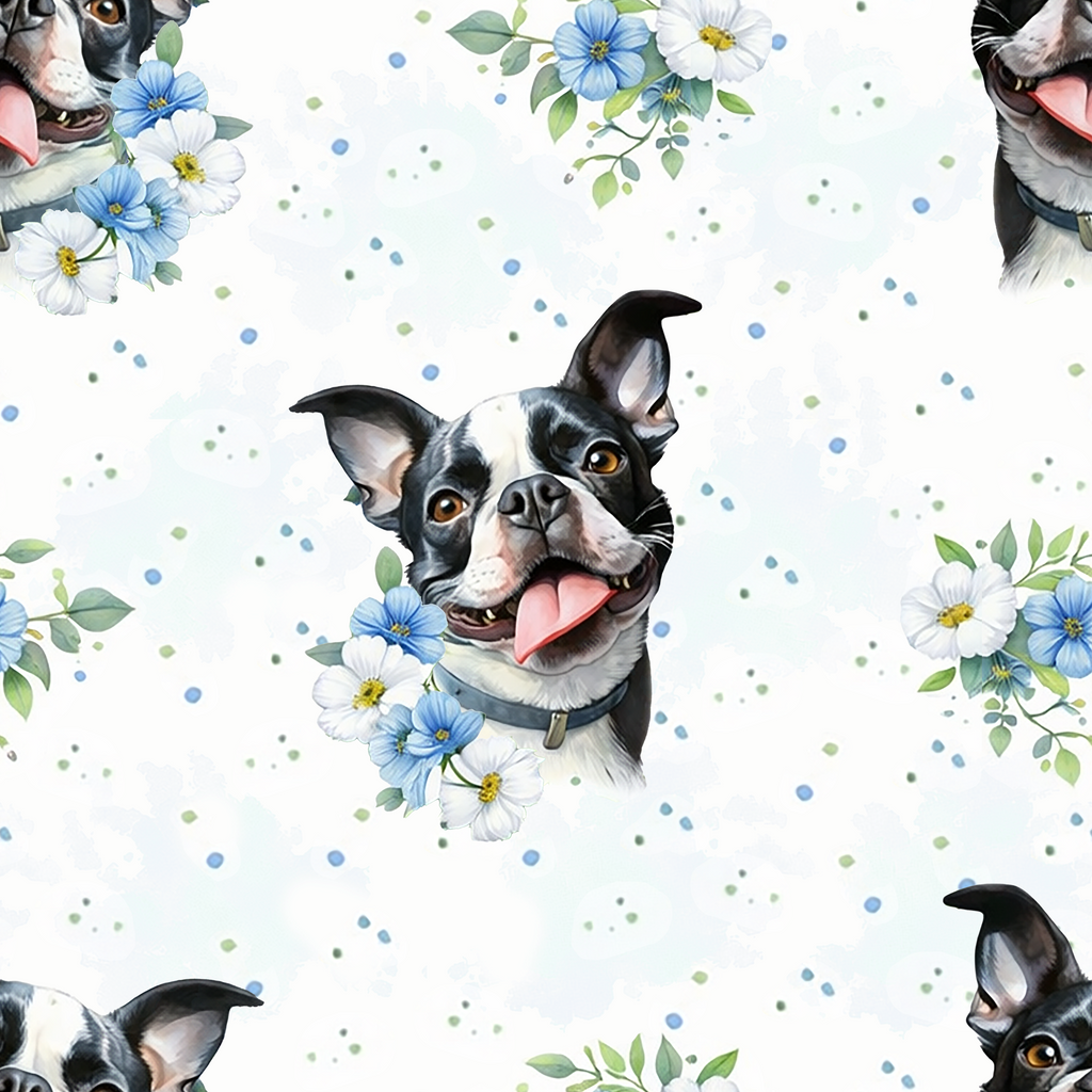 Terrier Bloom Symphony Wallpaper
