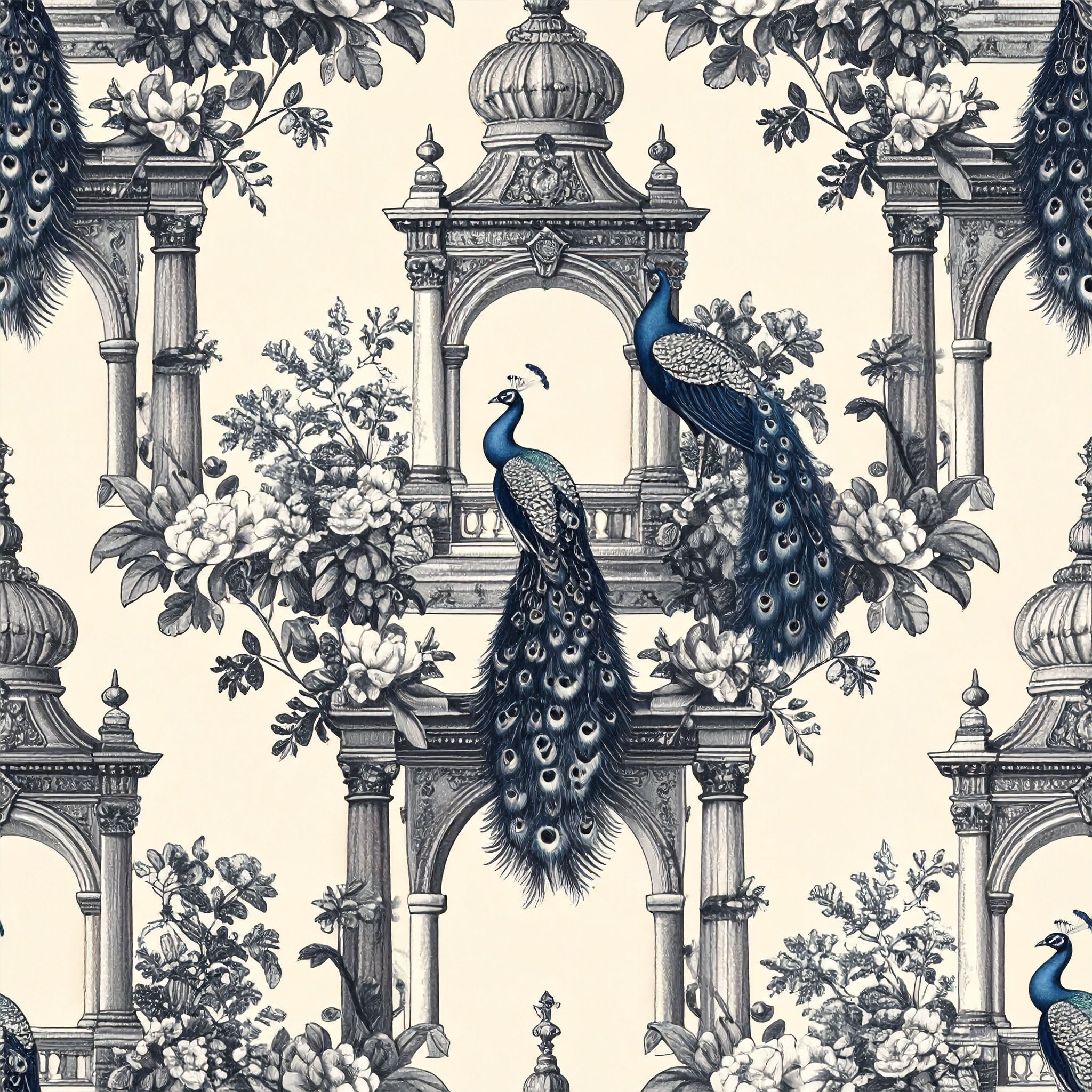 The Peacock Pavilion Wallpaper