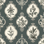 Vintage Botanical Medallion Wallpaper