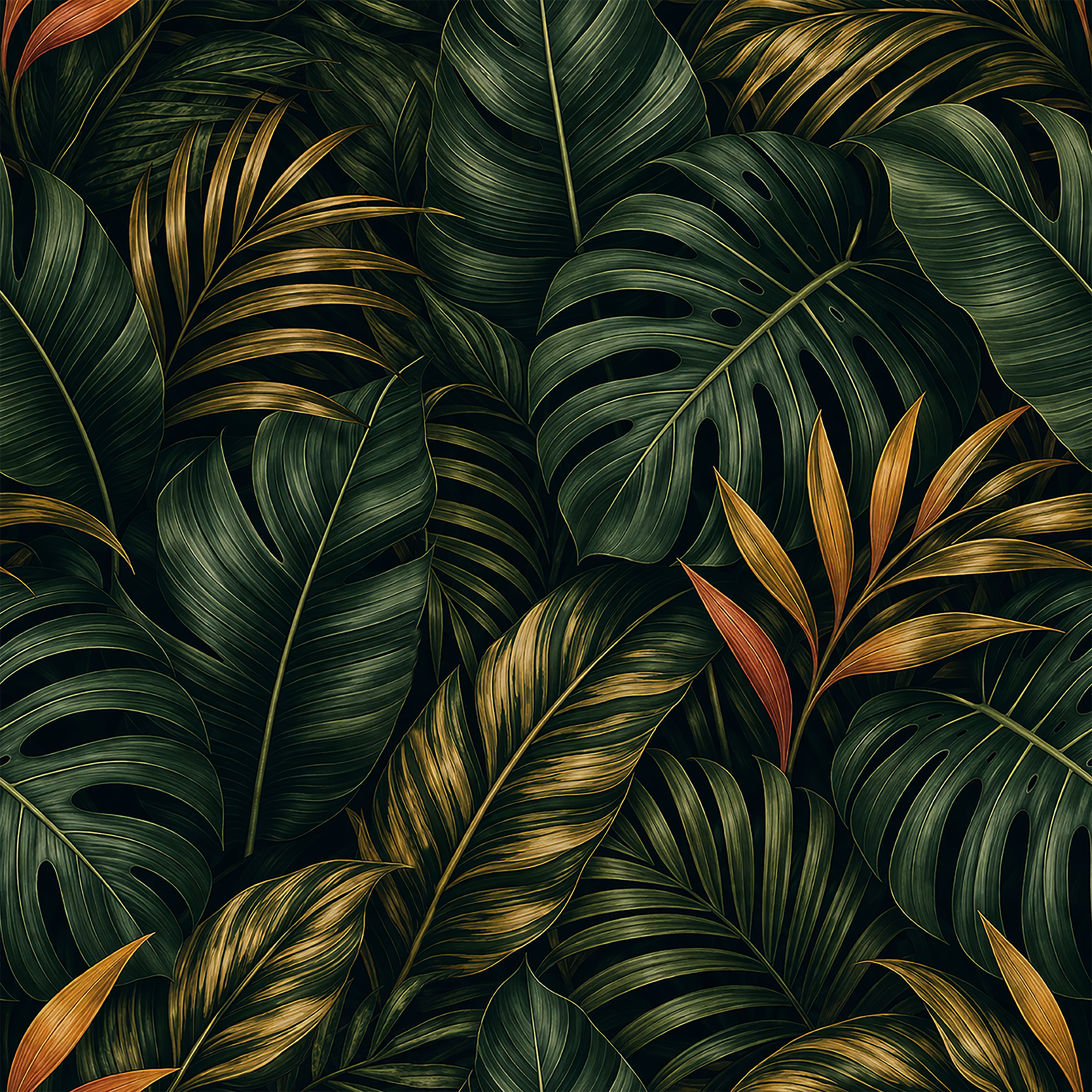 Tropical Night Jungle Wallpaper