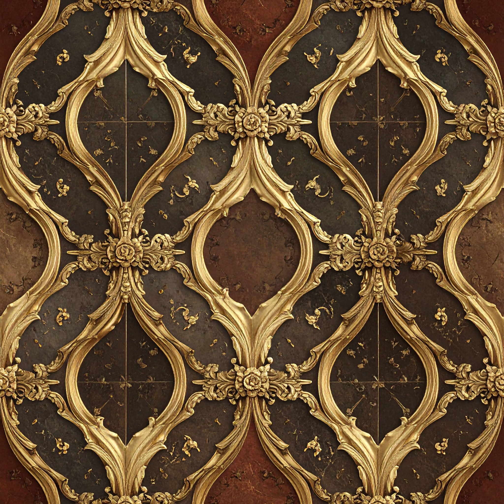 Versailles Ribbon Lattice Wallpaper