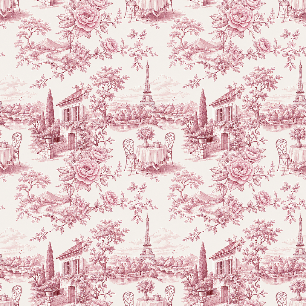 Versailles Toile Blush Wallpaper