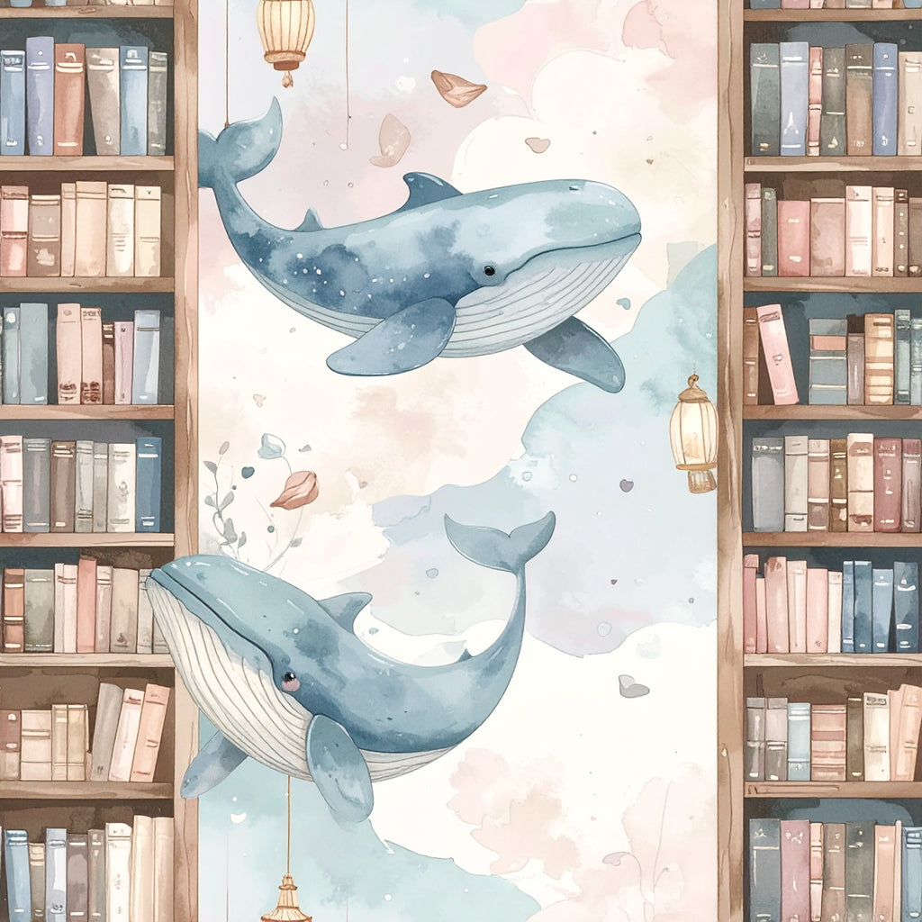 Whale Library Towers Wallpaper