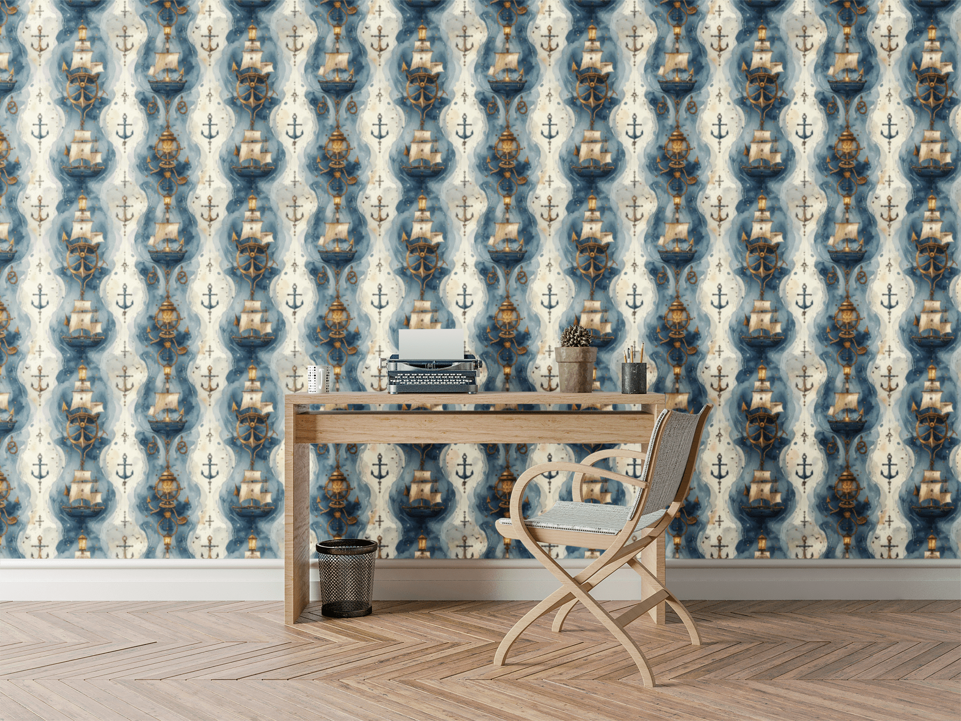 Anchors & Wheels Wallpaper Peel and Stick Wallpaper | Accent Haus