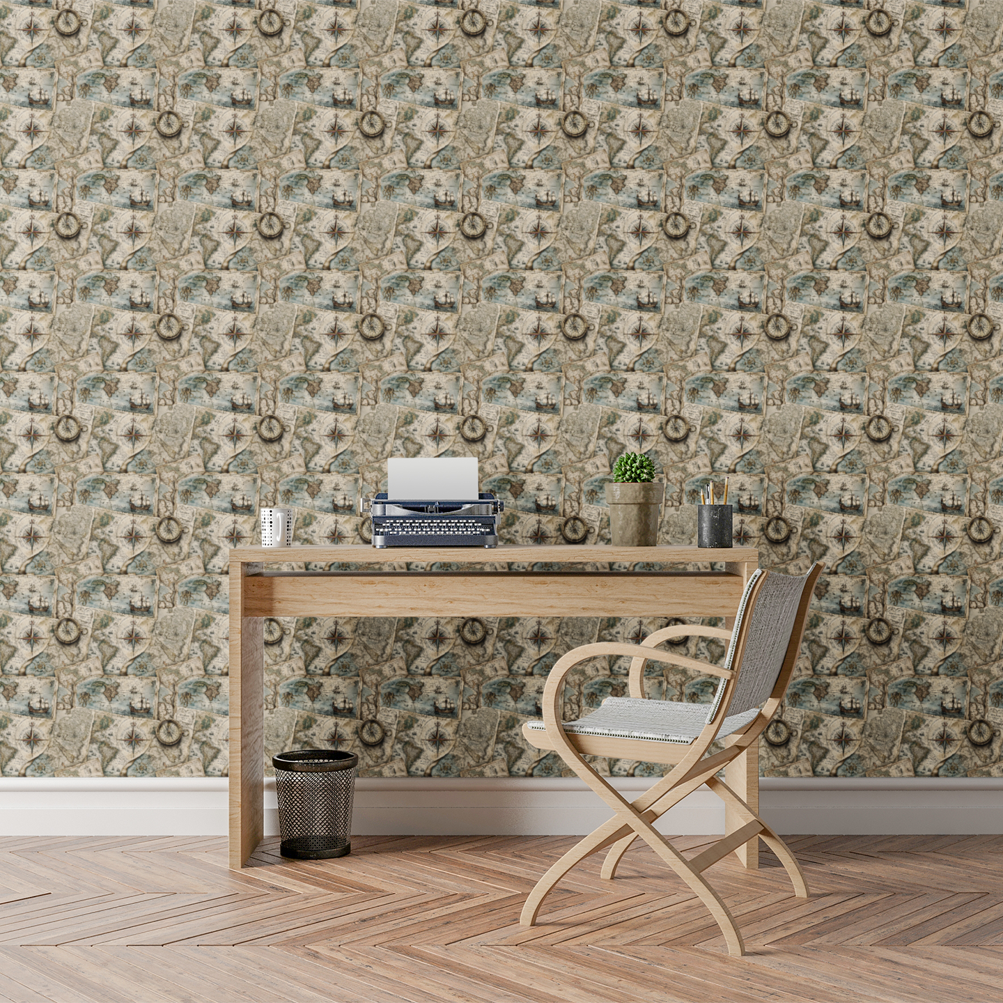 Vintage Map Collage Wallpaper