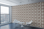 Botanical Ribbon Roses Wallpaper