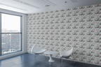 Whimsical Cats Garden Wallpaper
