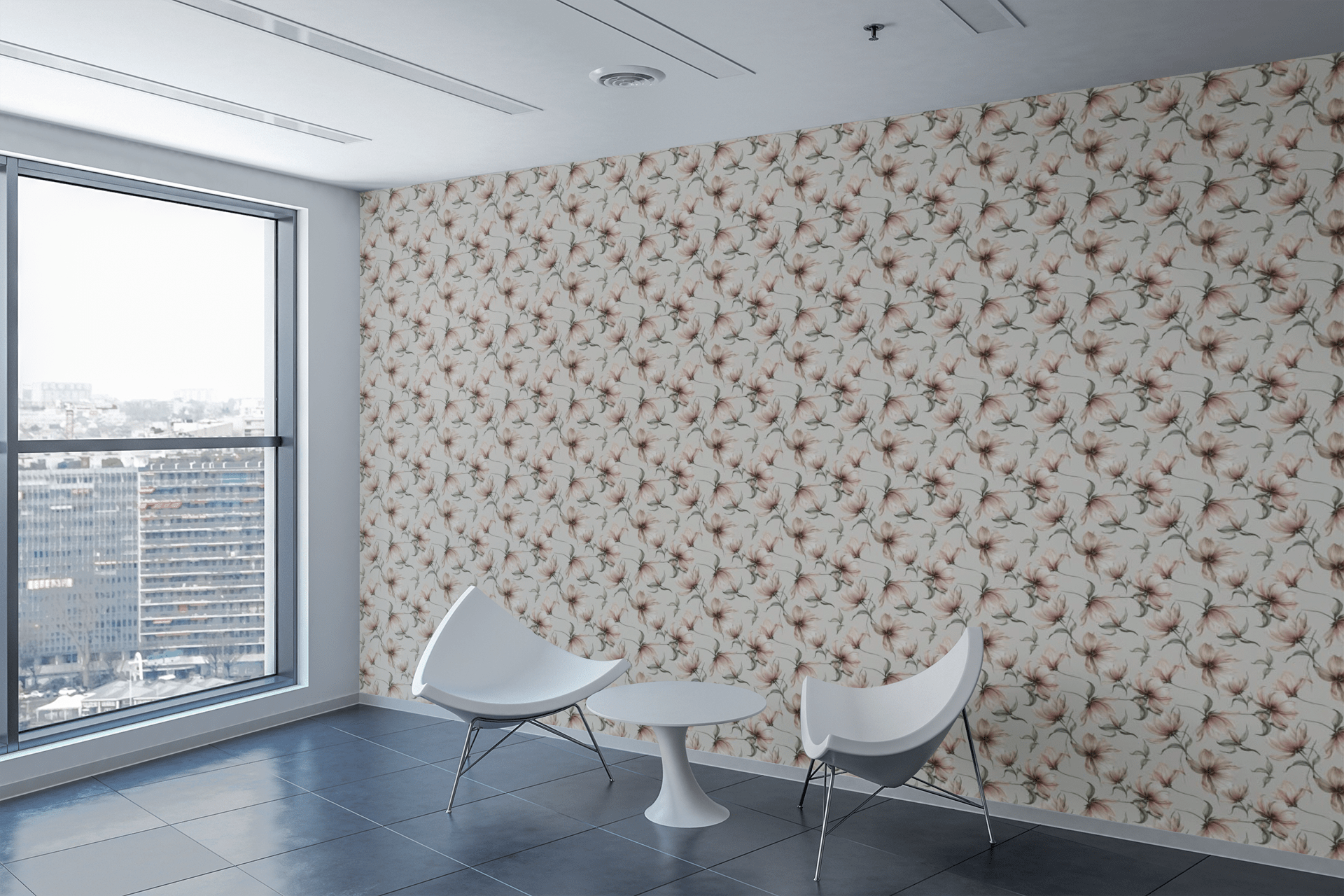 Diagonal Bloom Flow Wallpaper Peel and Stick Wallpaper | Accent Haus