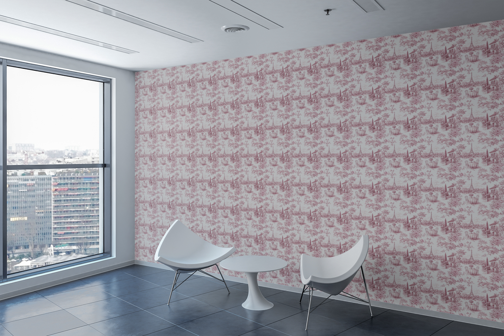 Versailles Toile Blush Wallpaper