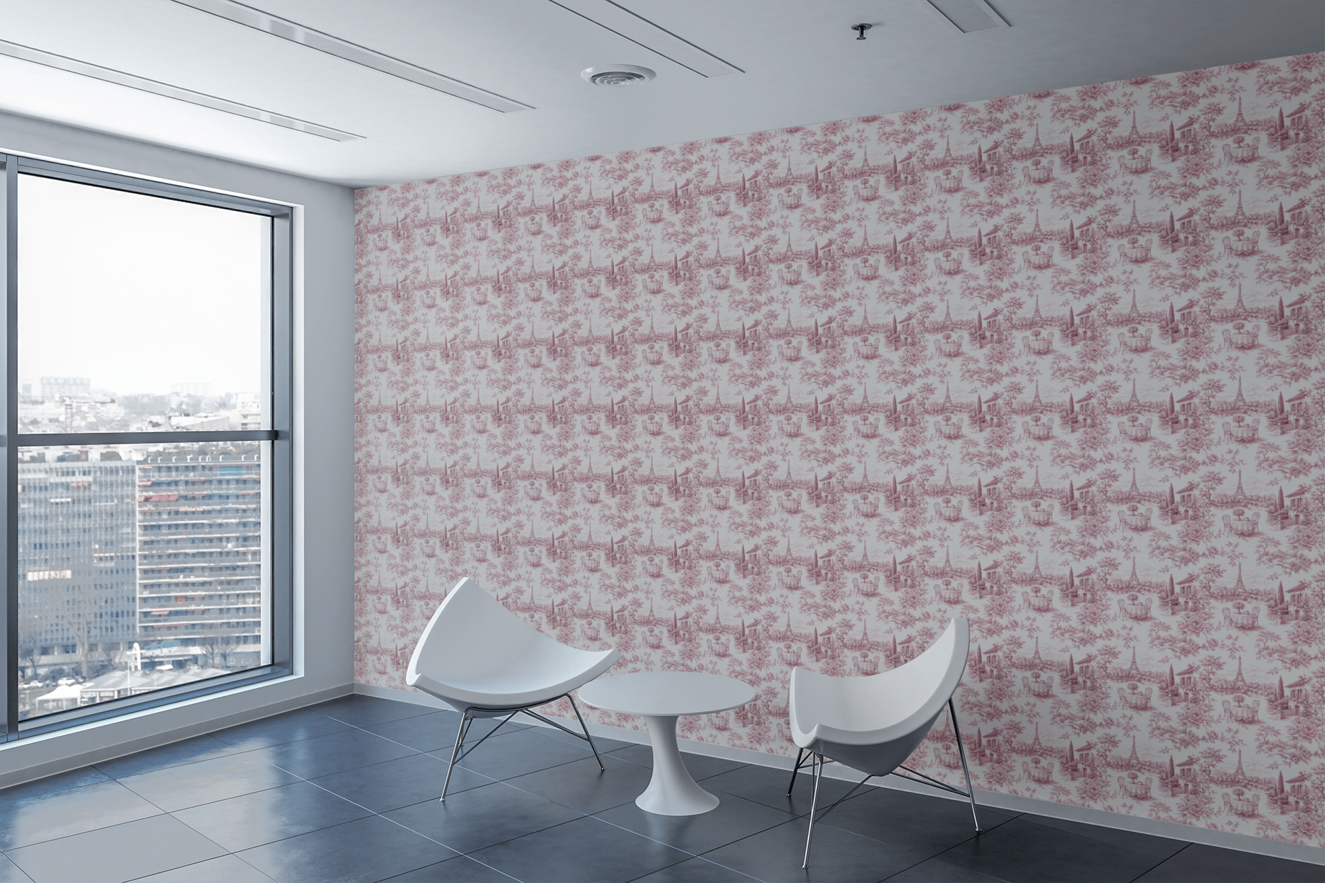 Versailles Toile Blush Wallpaper Peel and Stick Wallpaper | Accent Haus